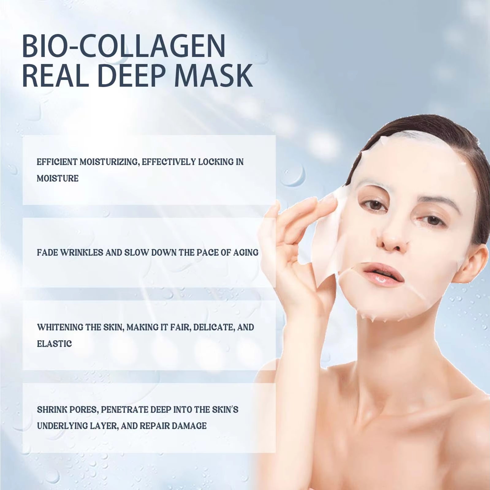 Bio Collagen Face Mask - Brightening, Firming, & Pore-Shrinking Moisturizer for Skin Barrier Repair